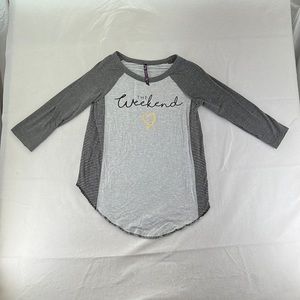 Desiree Maternity 3/4 Long Sleeve Shirt The Weekend Gray Striped Pregnancy M